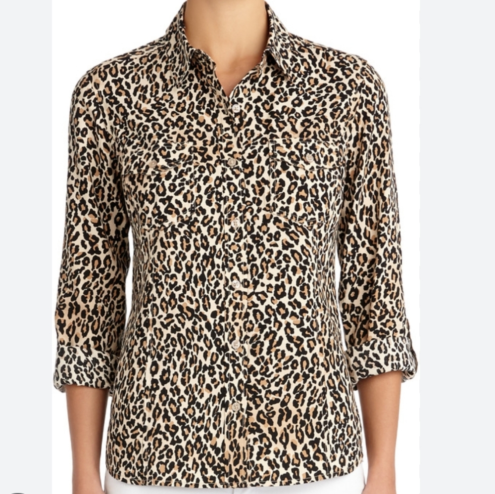 JONES NEW YORK CHEETAH PRINT TOP SIZE L